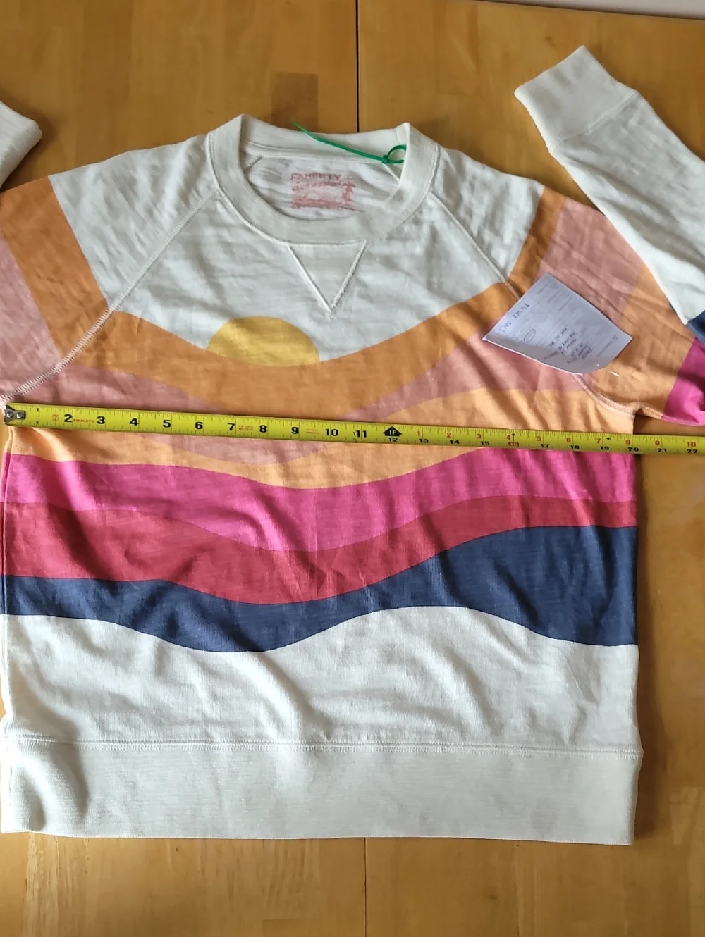 Faherty Sunwashed Slub Crewneck Sweater Soleil Sunset Waves - Picture 6 of 11